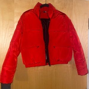 Red Cropped Puffer